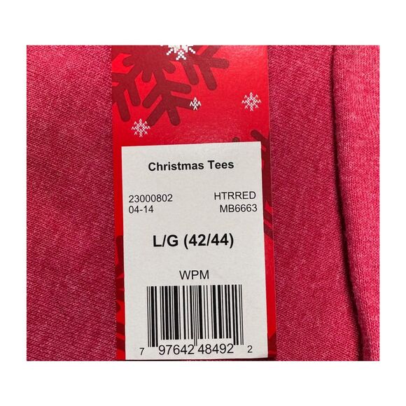 Men's Christmas T-Shirt "I Can Get You On The Naughty List" Sz Large Red Holiday - Picture 7 of 8